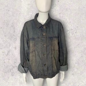 Chico’s Jean Jacket Women’s Large Retro Washed Denim Americana